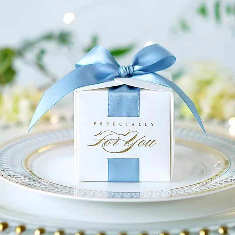 HULIANFU Wedding Favors Gift Box Souvenirs Gift Box With Ribbon Candy Boxes For Christening Baby Shower Birthday Event Party Supplies - Deanwangkt