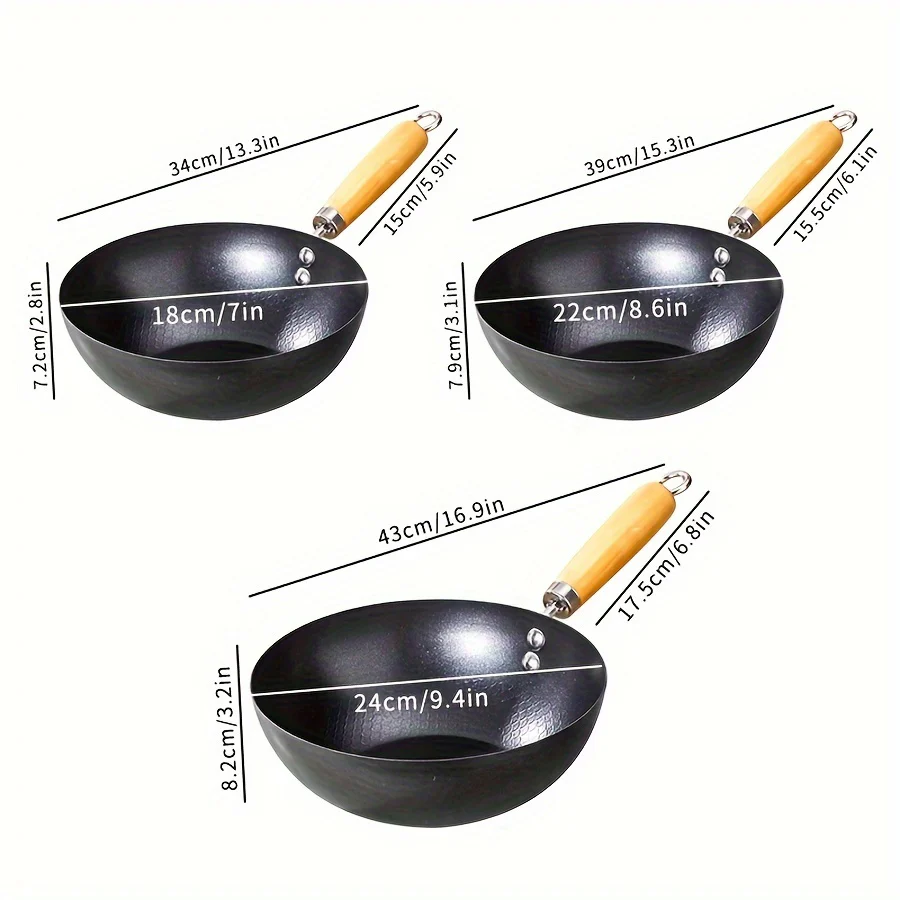 1pc Small Iron Pot, Traditional Chinese Wok, One Person Eating Uncoated Mini Non Stick Wok, Suitable For Gas Stoves And Stoves, Kitchen Utensils, And Kitchen Utensils - Deanwangkt
