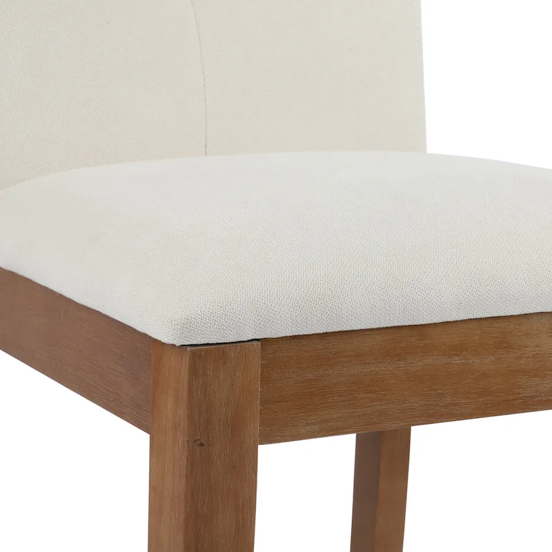 Upholstered Dining Chairs with Tufted High Back and Brushed Legs Set of 2