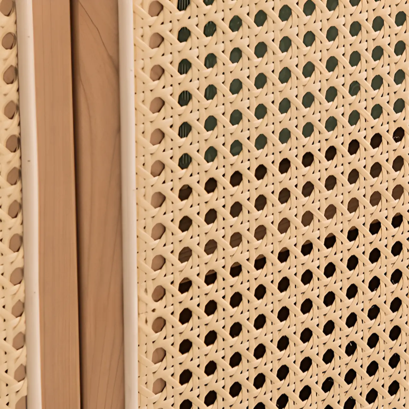 Scandinavian Natutal Wood Rattan Sideboard with Drawers