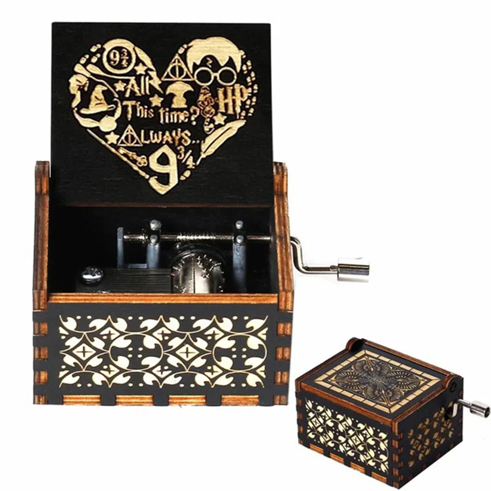 HULIANFU New Attack On Titan Queen Music Box Antique Carved Wooden Hand Cranks Power Game Crossing Rainbow Christmas Birthday Gifts - Deanwangkt