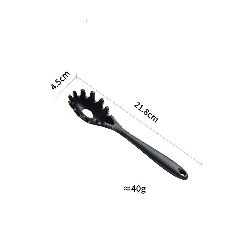 HULIANFU Silicone Pasta Noodle Spoon Pasta Scoop Colander Noodle Spaghetti Ladle Slot Spoon Heat-Resistant Tableware Kitchen Gadget - Deanwangkt