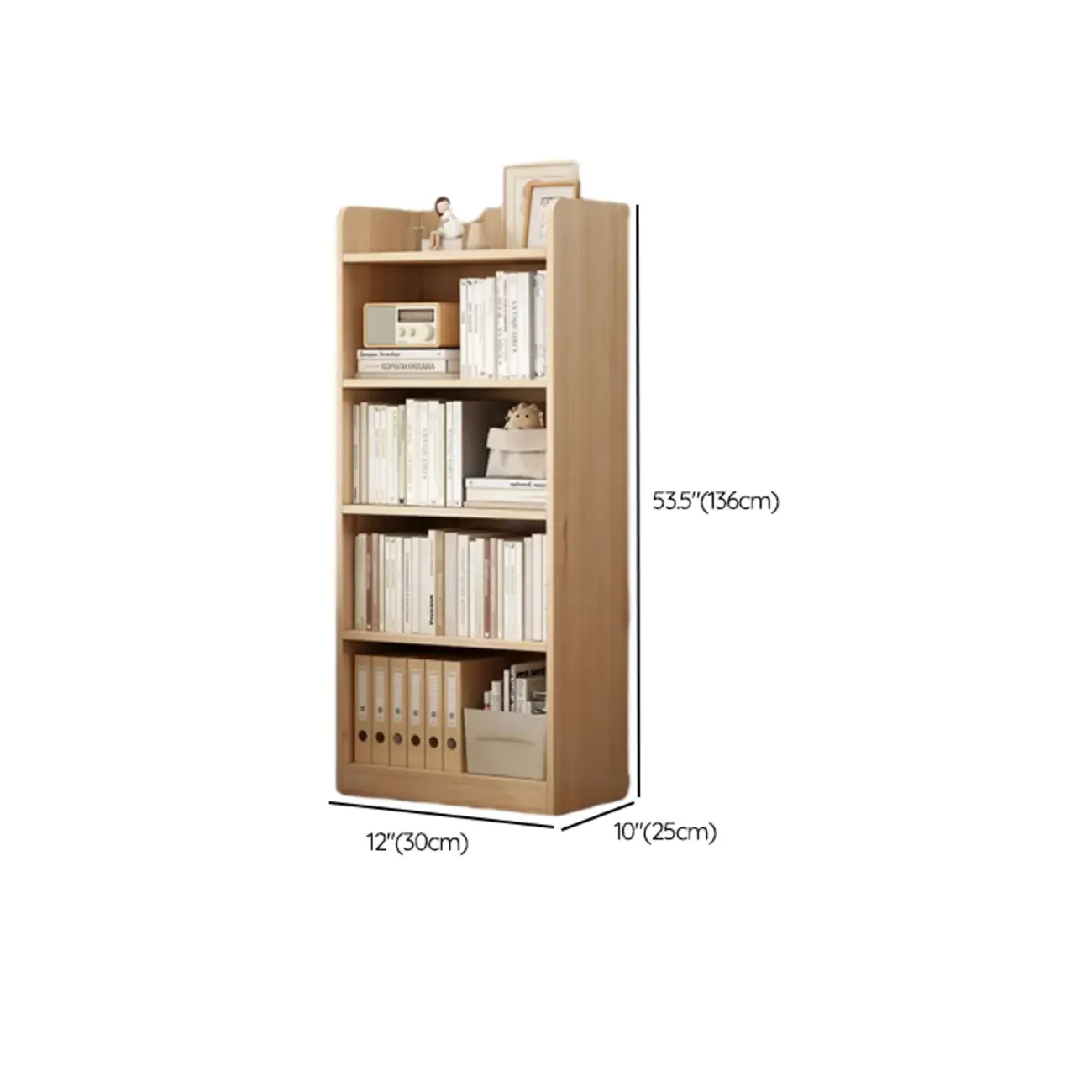 Natural Pine Vertical 6-Tier Barrister Closed Back Bookcase