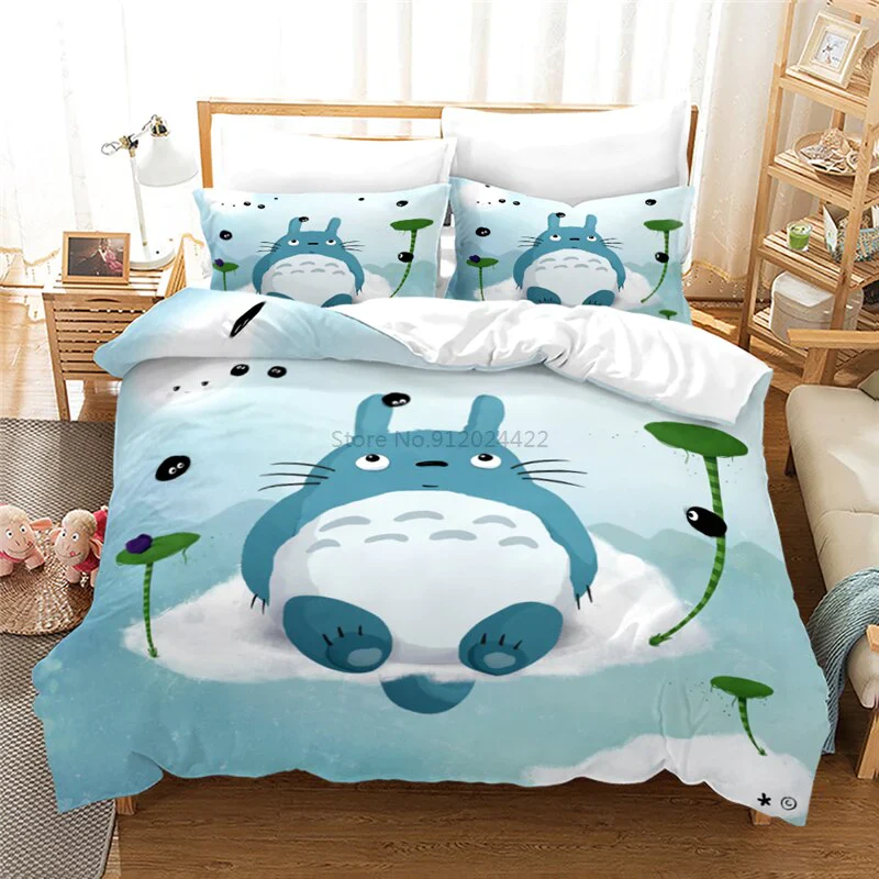 HULIANFU MY NEIGHBOUR TOTORO 3d Printed Bedding Set Duvet Cover Set with Pillowcase Twin Full Queen King Comforter Cover Sets Bedclothes - Deanwangkt