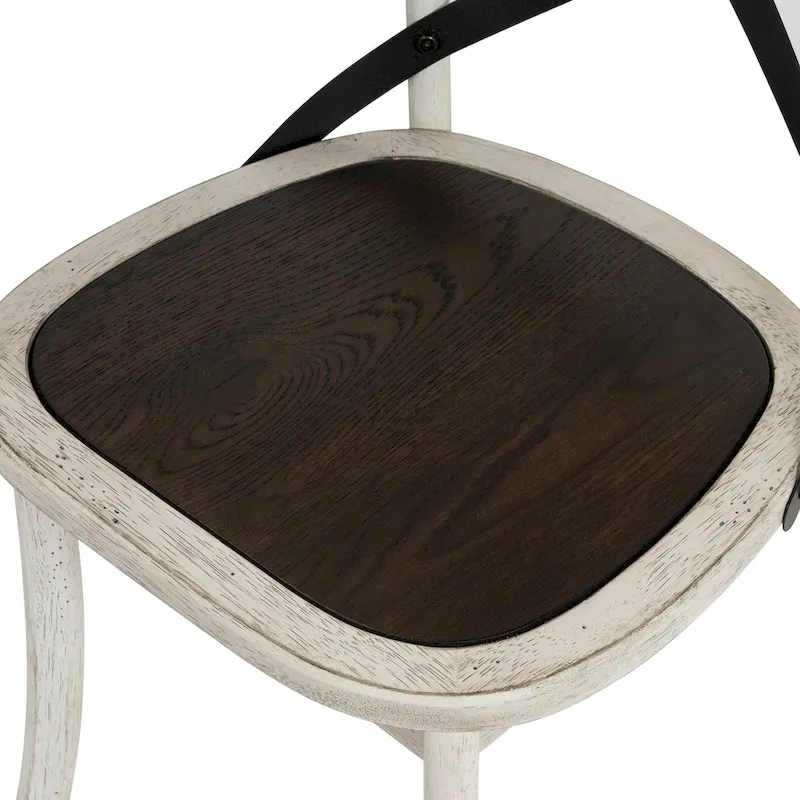 McFarlane Farmhouse Antique White Wood X-backed Chairs by Furniture of America (Set of 2)