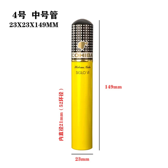 HULIANFU Portable Travel Moisturizing Cigars  Tube Humidor Aluminum Waterproof Cigar Tube Humidor Holder Cedar Wood Lined - Deanwangkt
