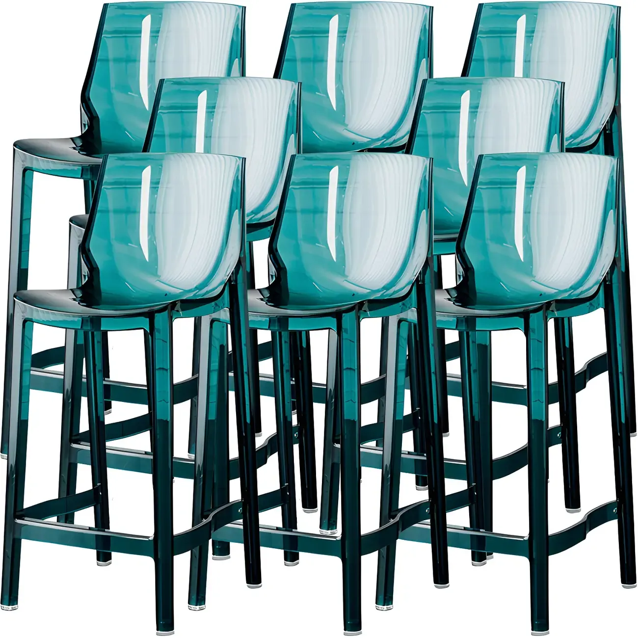 Modern Acrylic Transparent Chic Rectangle Durable Bar Stool