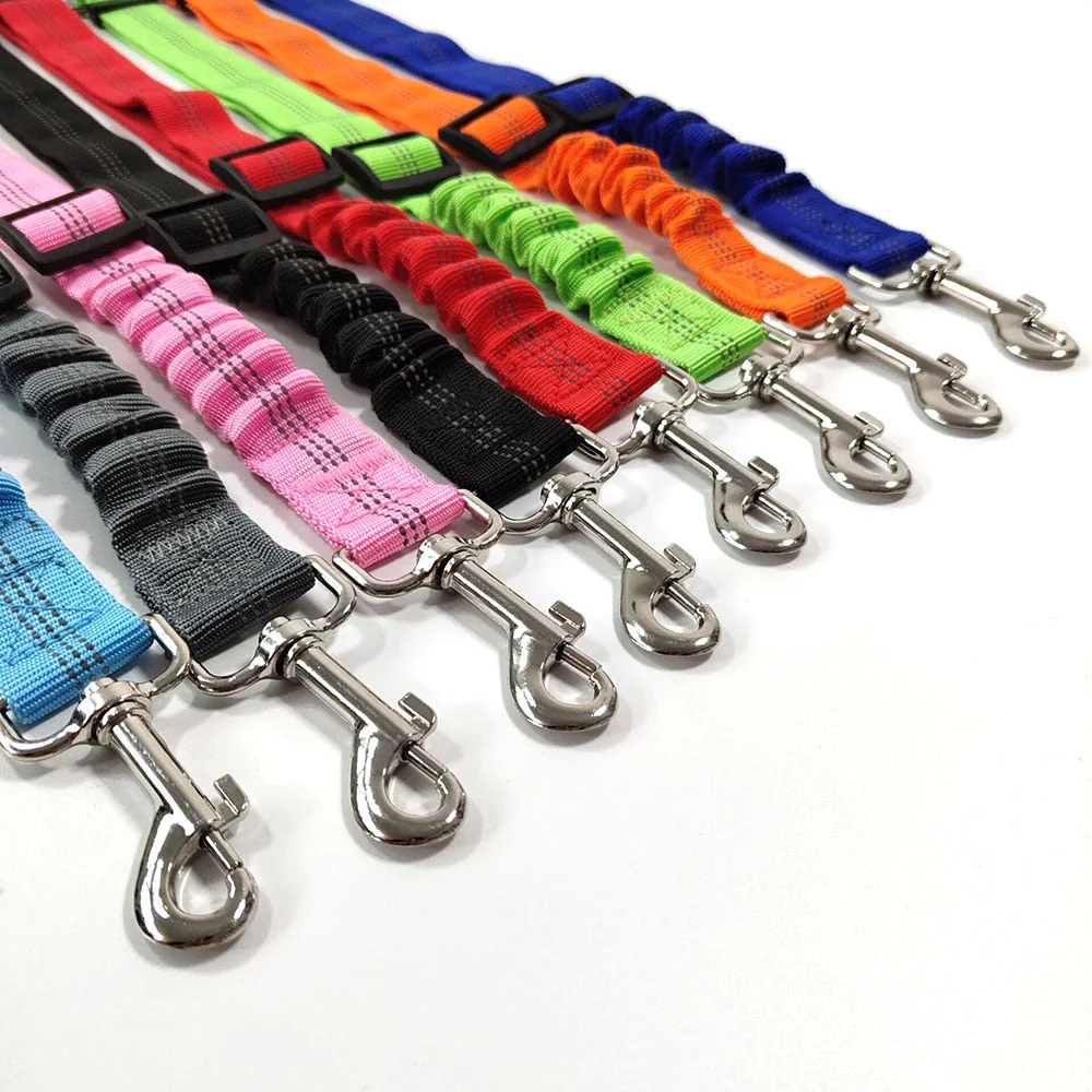 HULIANFU Pet Supplies Car Seat Belt Dog Seat Belt Dog Leash Vehicle Belt Adjustable Cushioning Elastic Reflective Safety Rope for Dog Cat - Deanwangkt