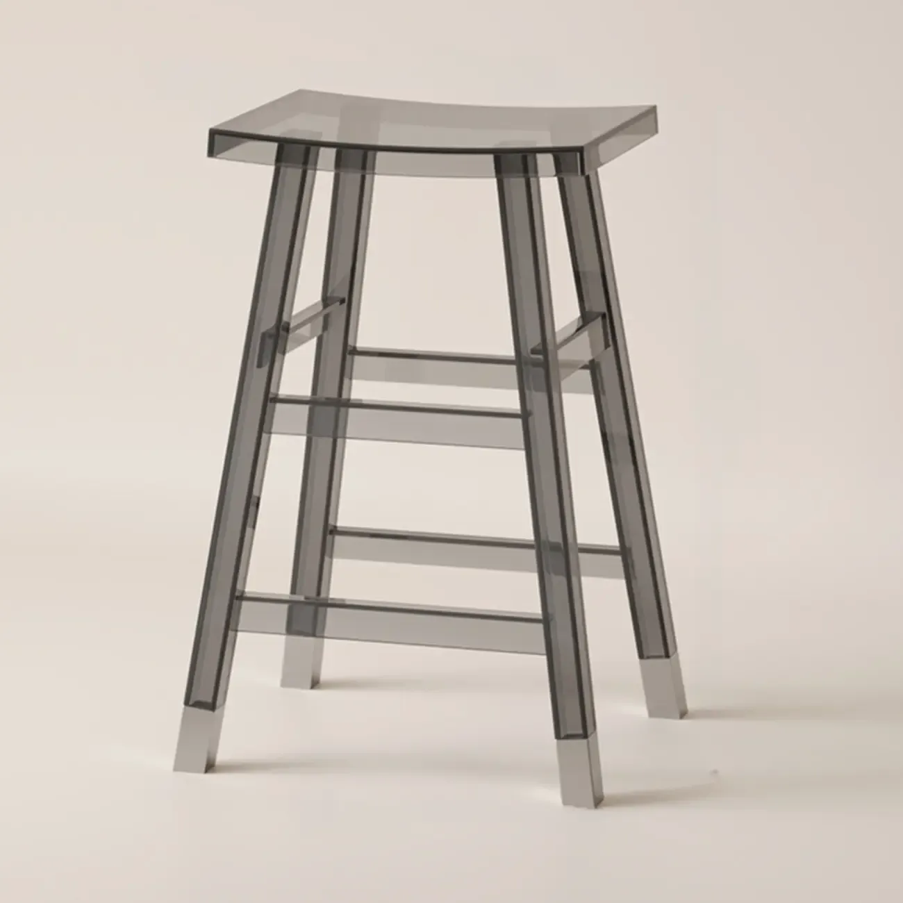 Saddle Acrylic Counter Height Backless Bar Stools