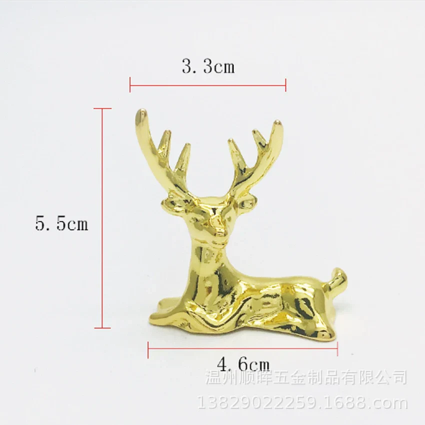 HULIANFU Nordic Style Mini Light Luxury Imitation Copper Elk Ornaments  Deer Sculpture Gold plated zinc alloy deer ornaments decoration - Deanwangkt