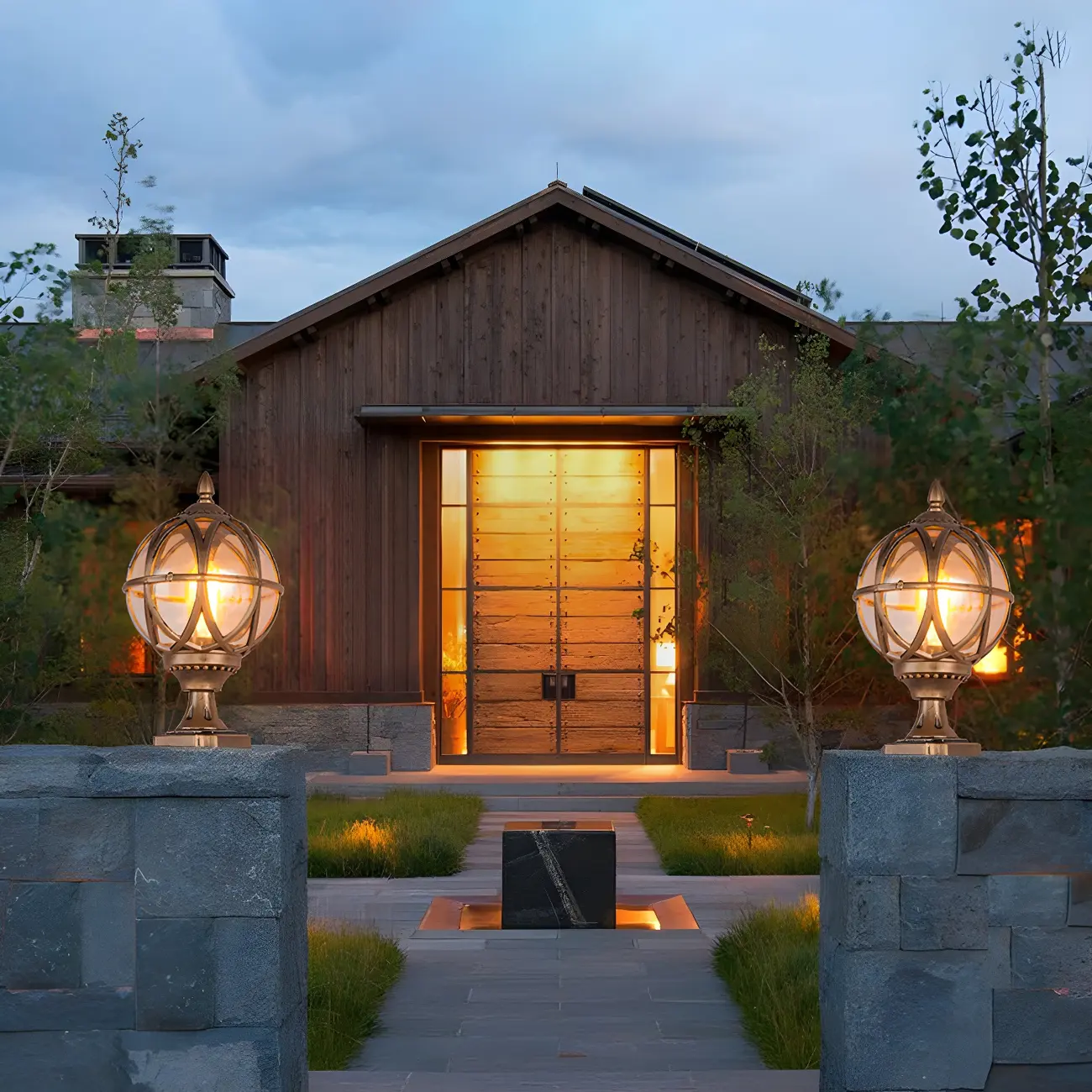 Retro Metal Glass Globe Post Cap Light