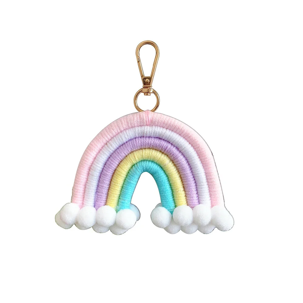 HULIANFU Macrame Rainbow Wall Hanging Decoration Boho Home Decor Party Supplies Baby Shower Dorm Kid Room Bead Tassels Ornaments - Deanwangkt
