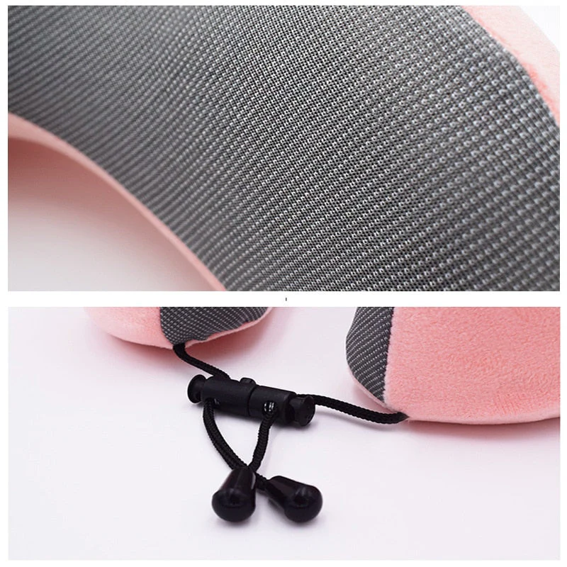 HULIANFU U Shaped Memory Foam Neck Pillows Soft Slow Rebound Space Travel Pillow Massage Neck Cervical Healthcare Bedding Drop Shipping - Deanwangkt