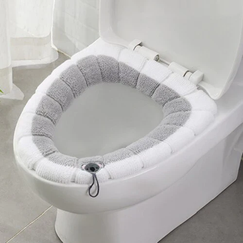 HULIANFU NEW Toilet Seat Mat Set Bathroom Universal Warm Soft Washable Closestool Mat Seat Case Winter Warmer Mat Pad Bidet Covers - Deanwangkt