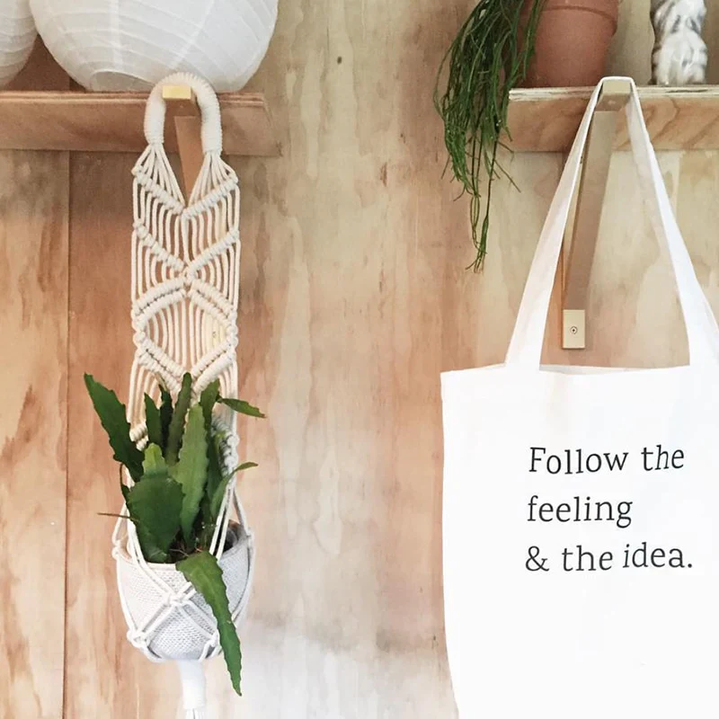 HULIANFU New arrival good quality handmade macrame plant hanger, pot holder  pot hanging  pot tray for garden for home - Deanwangkt