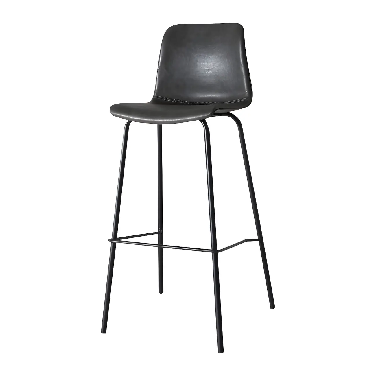 Brown Saddle Metal Frame Leather Counter Stools with Backs