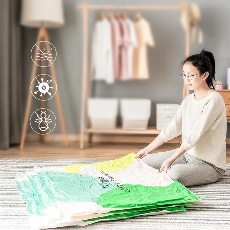 HULIANFU Reusable Vacuum Bag and Pump Cover for Clothes Storing Large Plastic Compression Empty Bag Travel Accessories Storage Container - Deanwangkt