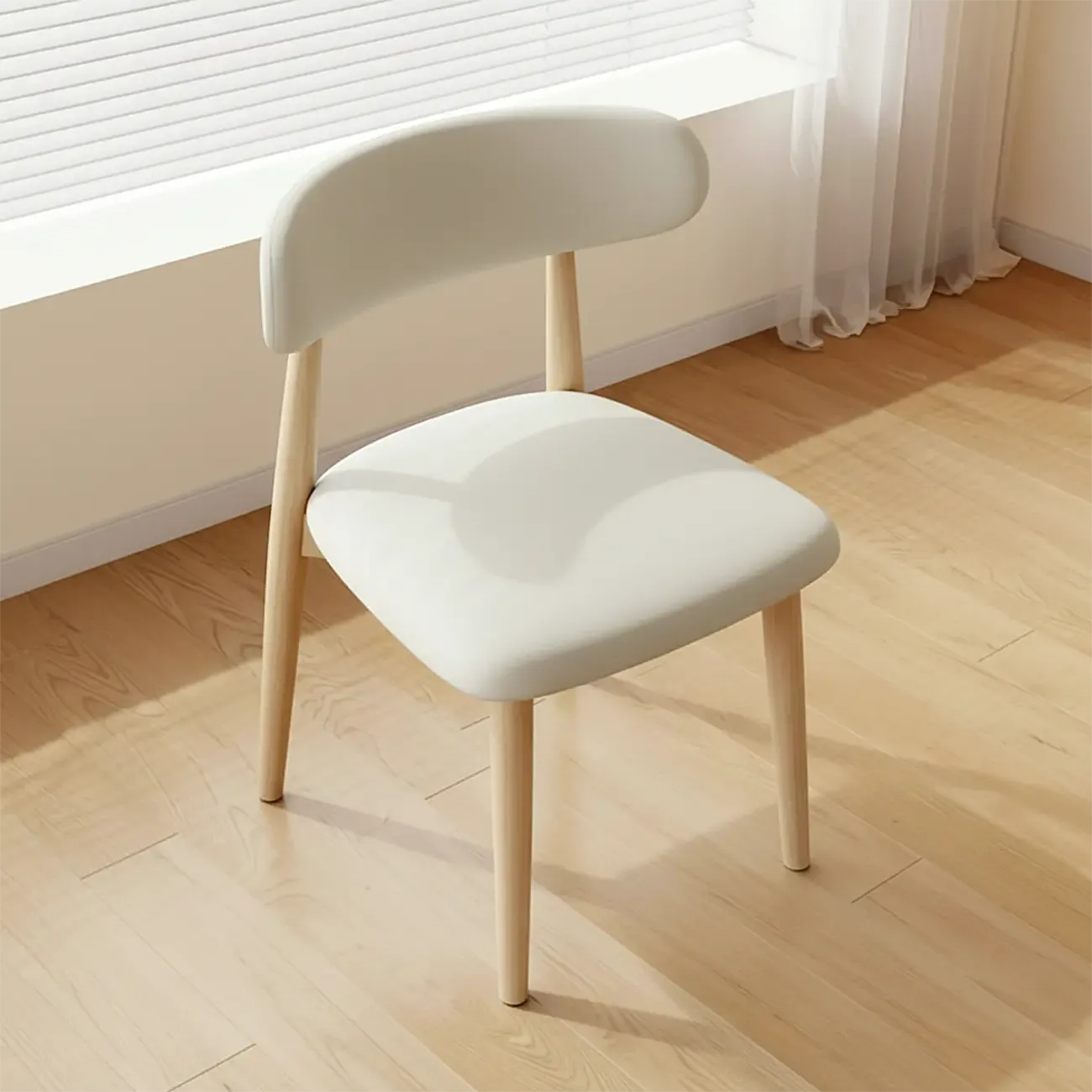 Mid-Century Modern Wooden Dining Chair Set of 2