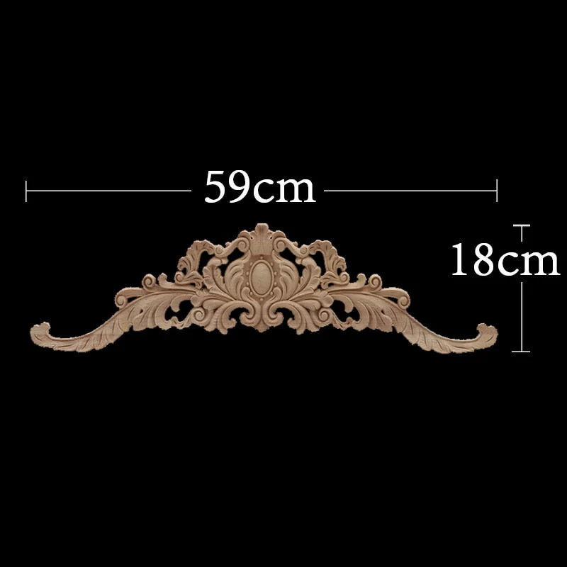 HULIANFU Long Rose Flower Exquisite Carving Natural Wood Appliques Furniture Wooden Mouldings Wmqe Vintage Unpainted Decoration Decal - Deanwangkt