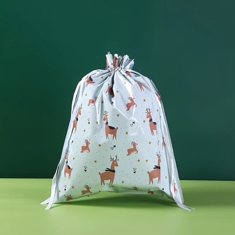 15pcs Christmas Gift Bag Set - Festive & Reusable, Assorted Styles with Drawstring Closure for Holiday Presents - Deanwangkt