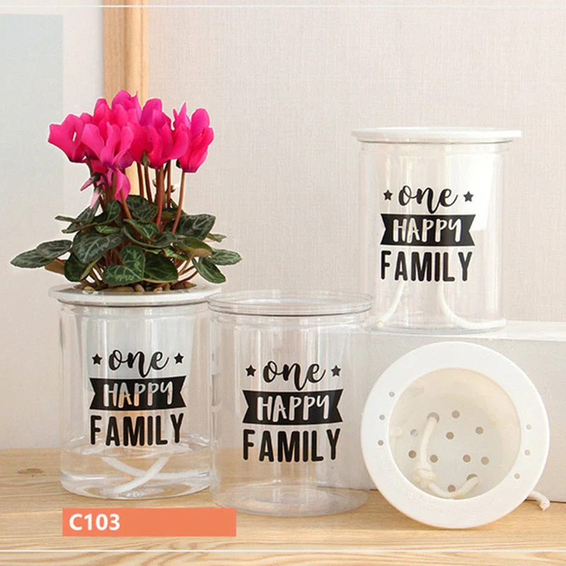 HULIANFU Self Watering Planter Pots Mini Round Design Succulent Plant Pot Indoor Home Garden Modern Decorative Pot Garden Supplies FU - Deanwangkt