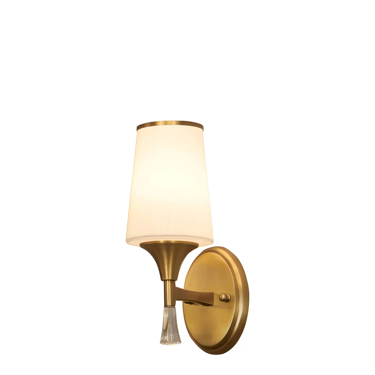 Vintage Gold 2-Light LED Wall Sconce with Glass Lampshades