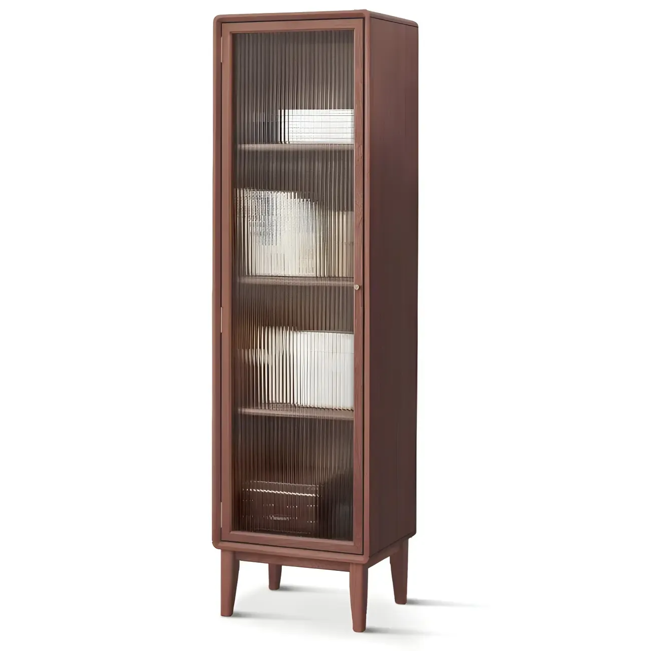 Natural Wood Standard Display Cabinet with Adjustable Shelves