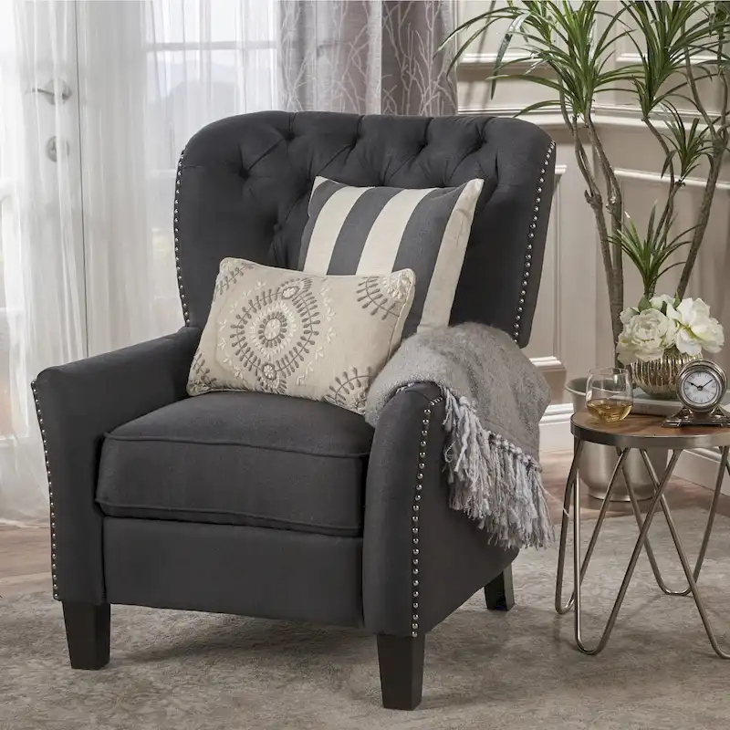 Cerelia Tufted Fabric Recliner by