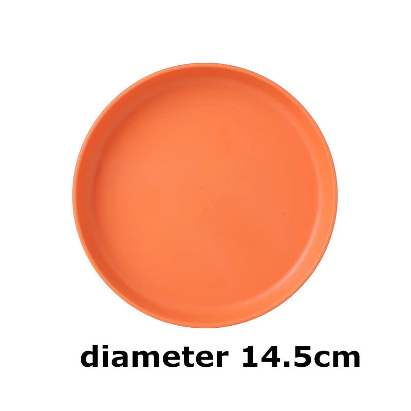 HULIANFU Kitchen Plastic Plates Wheat Straw Food Sauce Dish Taste Board Snack Fruit Plates Round Household Dishes Modern Dinner Plates - Deanwangkt
