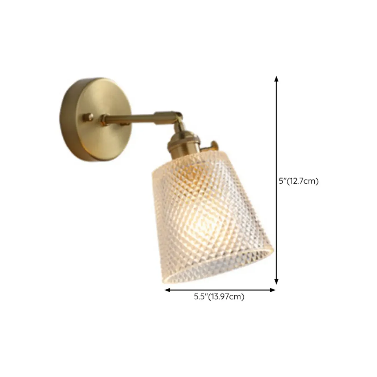 Elegant Cylinderial Gold Glass Wall Sconce