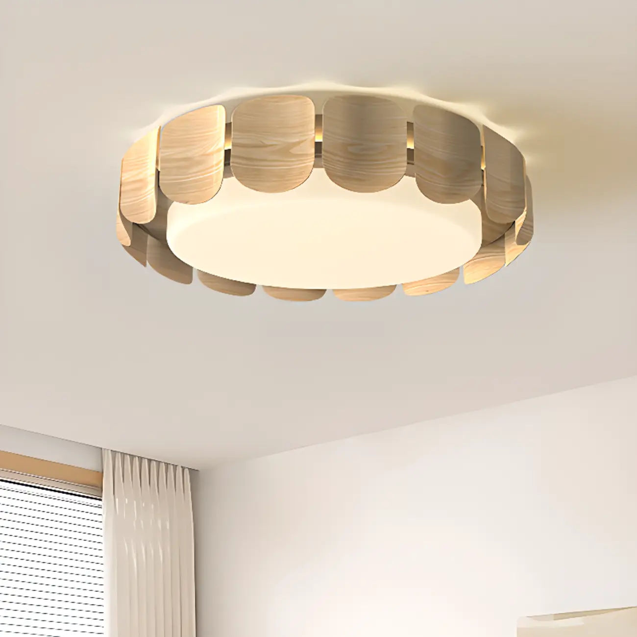 Circle Dimmable 2-Light Flush Mount Ceiling Light Fixture