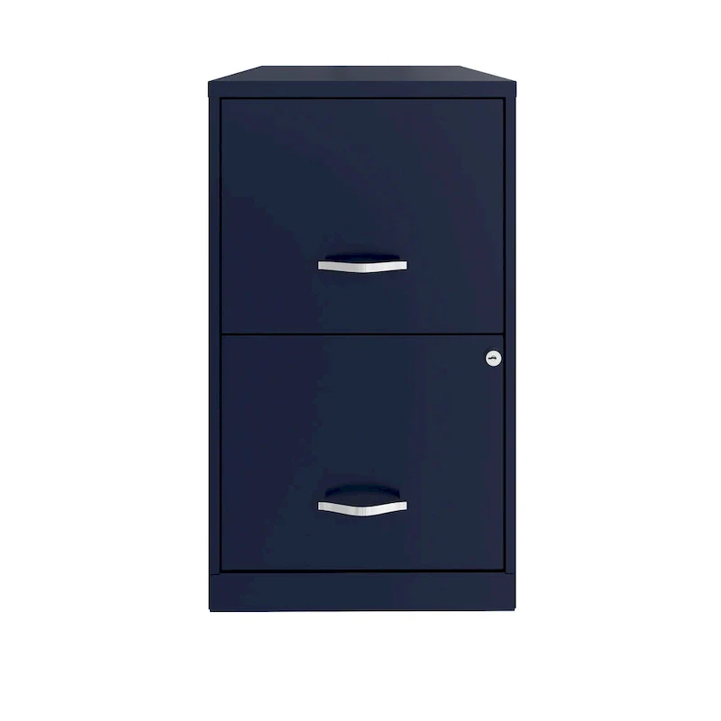 Space Solutions 18in. 2 Drawer Metal File Cabinet, Navy