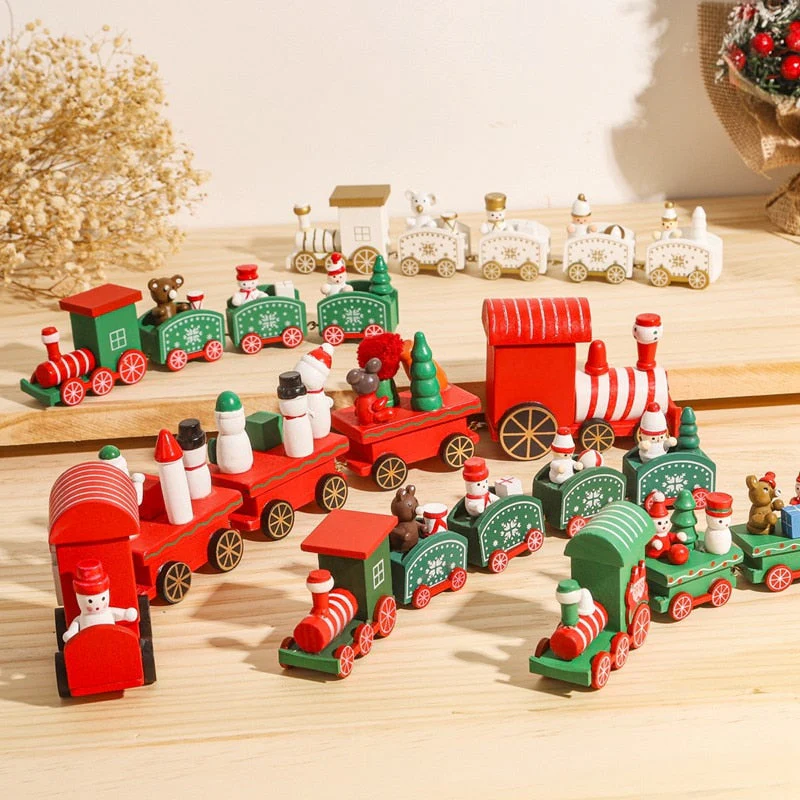 HULIANFU Merry Christmas Wooden Train Ornament Christmas Decoration For Home Santa Claus Gift Natal Navidad Noel  New Year Xmas Decor - Deanwangkt
