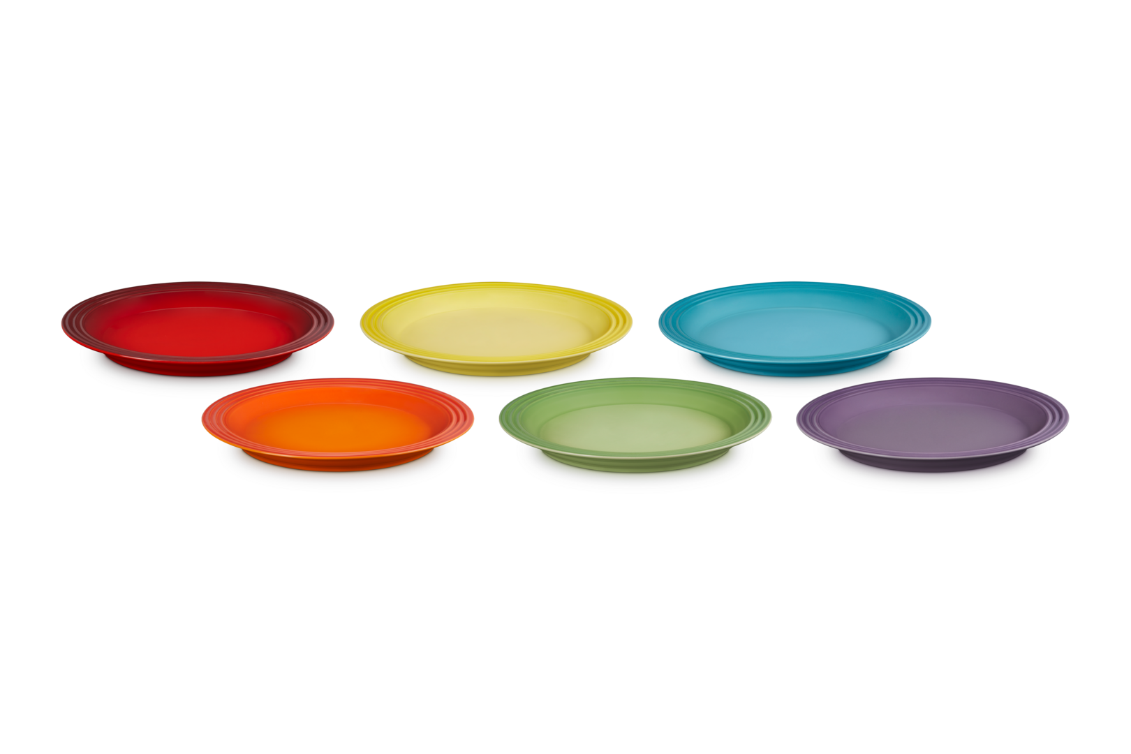 Stoneware Rainbow Set of 6 Dinner Plates