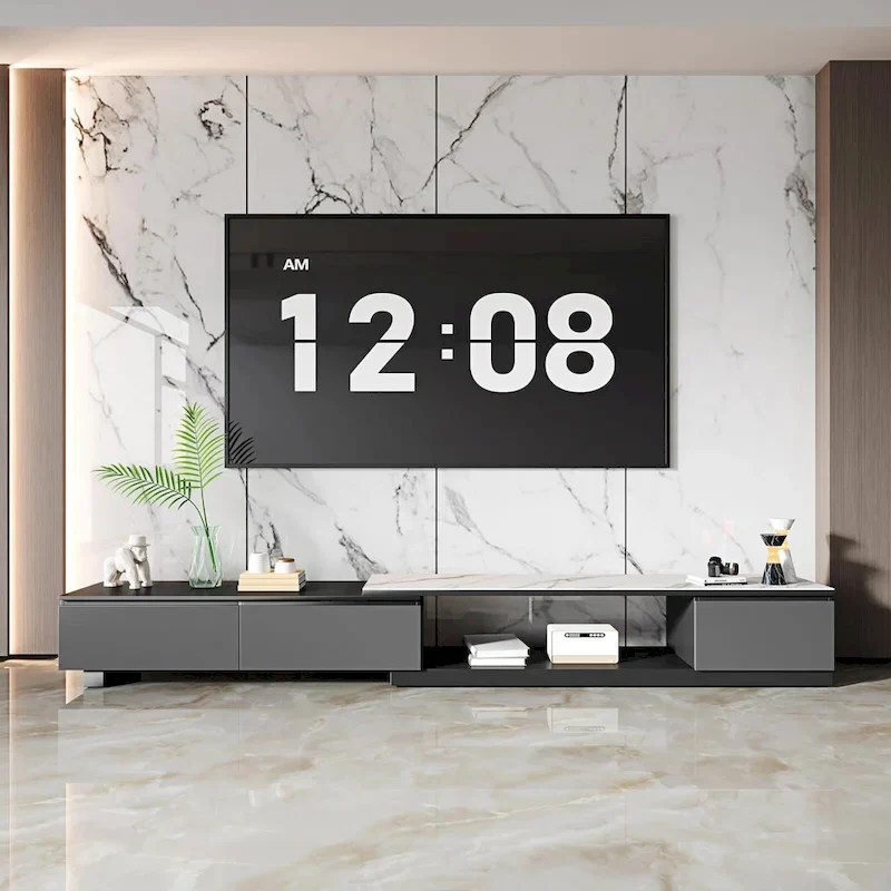 Extendable TV Stand Media Console With 3 Drawers - 75 - 122