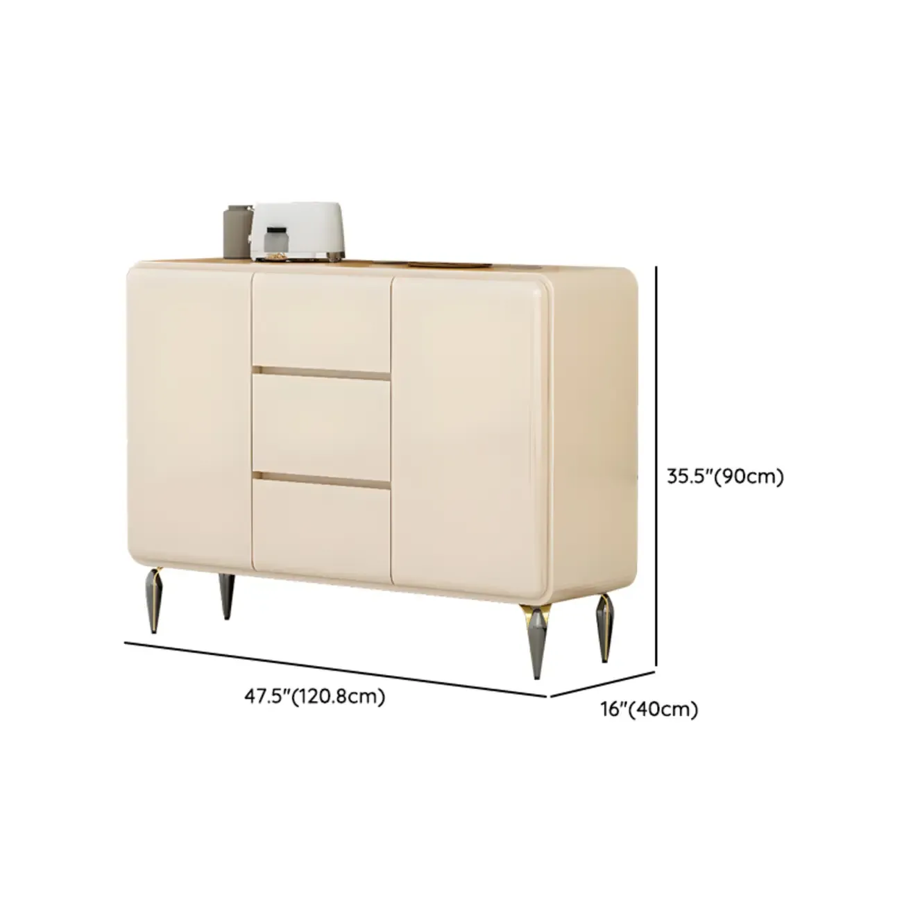 Scandinavian White Sideboard with Drawers & Cabinets