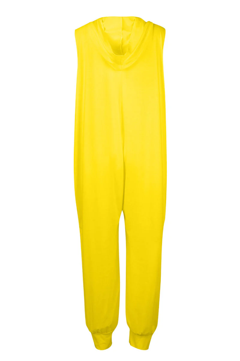 hulianfu Casual Solid Buckle Hooded Collar Loose Jumpsuits(10 Colors) - Deanwangkt
