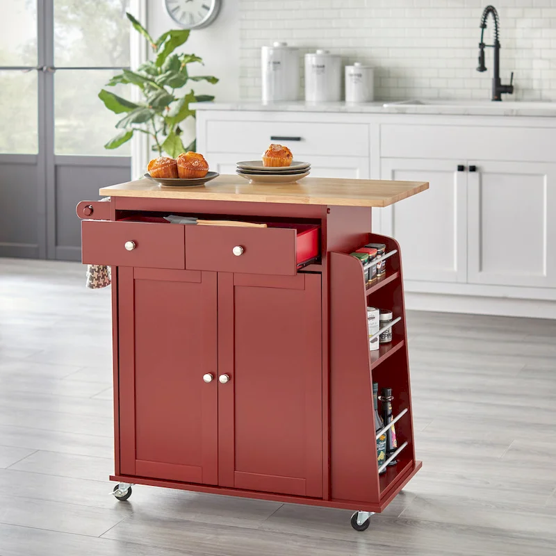 Simple Living Red Sonoma Kitchen Cart