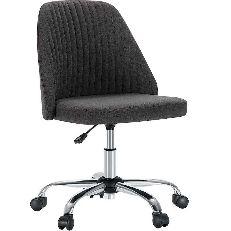Office Chair with Wheels, Adjustable Height Fabric Upholstered Computer Desk Chair Swivel