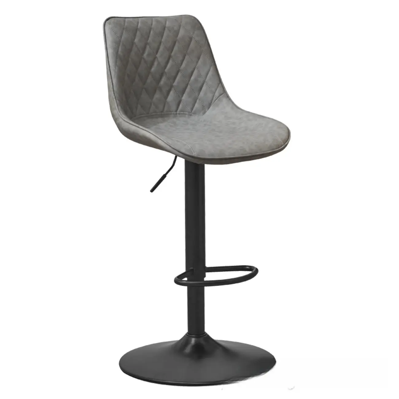 Chic Leather Tufted Swivel Adjustable Bar Stool
