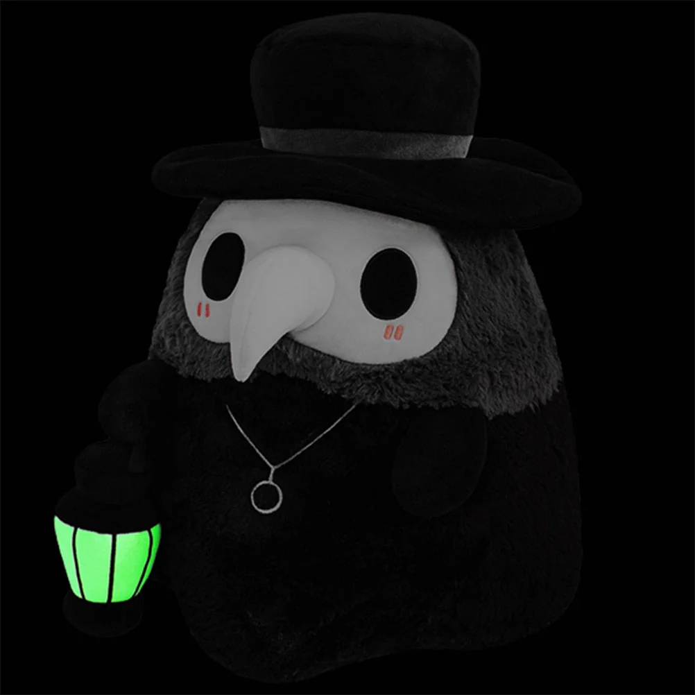 HULIANFU Luminous Couple Cartoon Animal Plague Doctor Beak Stuffed Plush Toy Valentine  Day Beak Doctor Party Prom Props Plush Toy Gifts - Deanwangkt