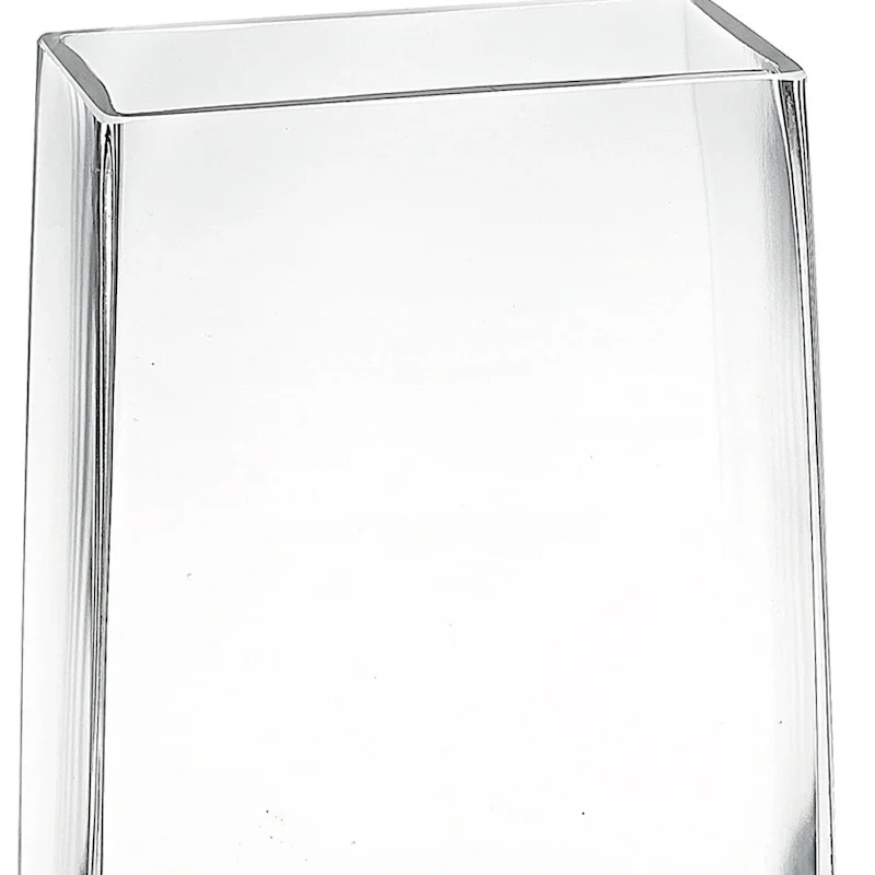 HomeRoots 10  Clear Crystal Glass Rectangular Table Vase