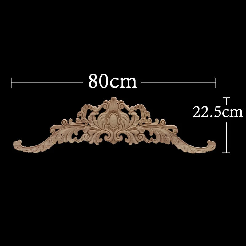 HULIANFU Long Rose Flower Exquisite Carving Natural Wood Appliques Furniture Wooden Mouldings Wmqe Vintage Unpainted Decoration Decal - Deanwangkt