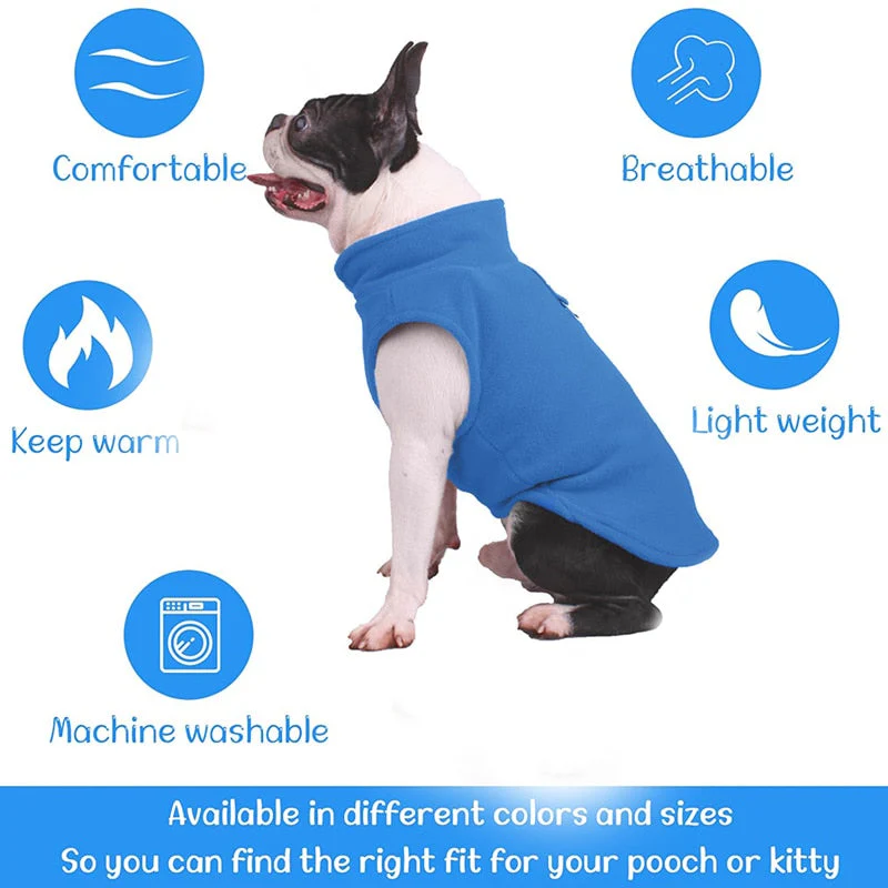 HULIANFU Winter Fleece Pet Dog Clothes Puppy Clothing French Bulldog Coat Pug Costumes Jacket For Small Dogs Chihuahua Vest Yorkie Kitten - Deanwangkt