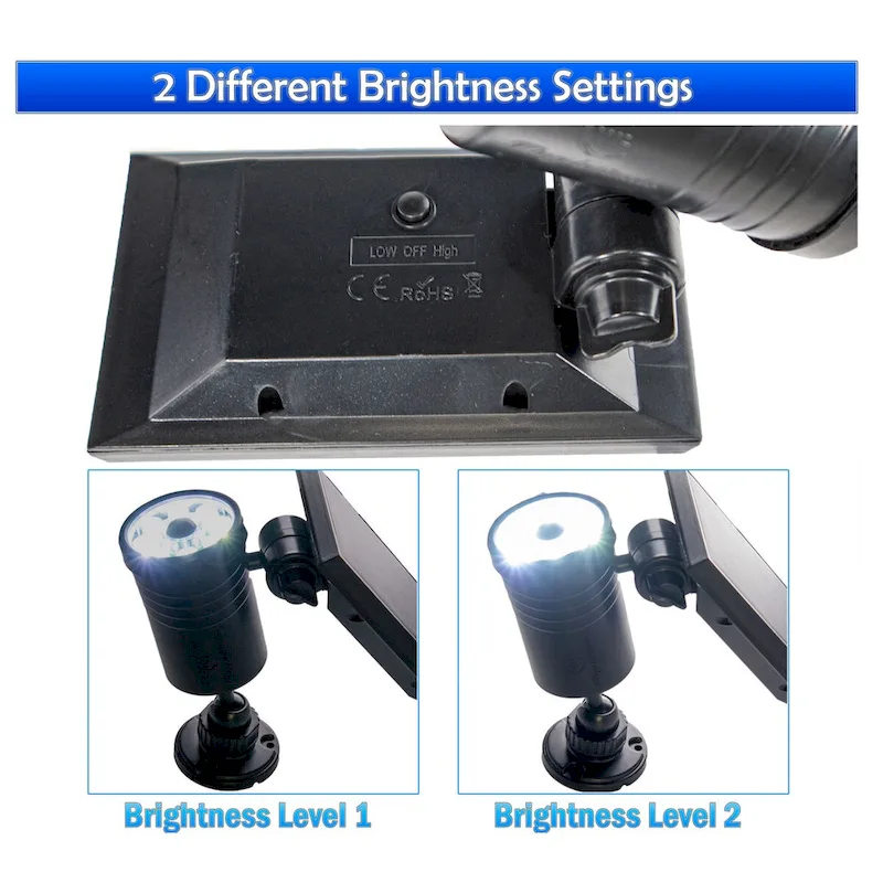 8 LED Solar Powered Motion Security Sensing Spotlight - IP66 Waterproof, 360Rotatable 1400LM Warm Bright White Floodlight