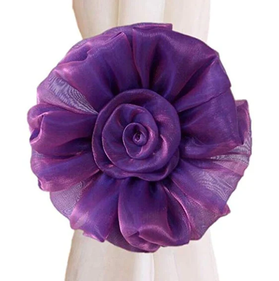 HULIANFU Modern Room Buckle Holder Magnetic Curtain Tieback Flower Strap Window Flower Curtain Tieback Clip-on Rose Tie Holder Decor - Deanwangkt