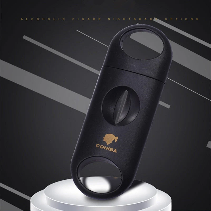 HULIANFU Top Selling Cigar Cutter Creative Metal Portable Stainless Steel Blade V-Shaped Cigar Scissors for Men Boyfriend Gifts - Deanwangkt