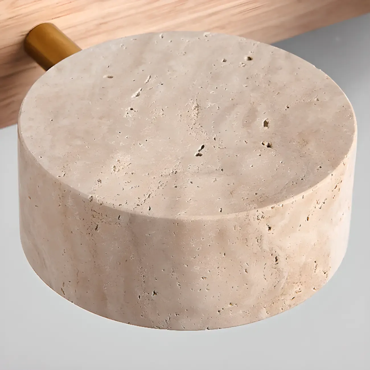 3-Light Bathroom Circle LED Stone Cylinder Vanity Light