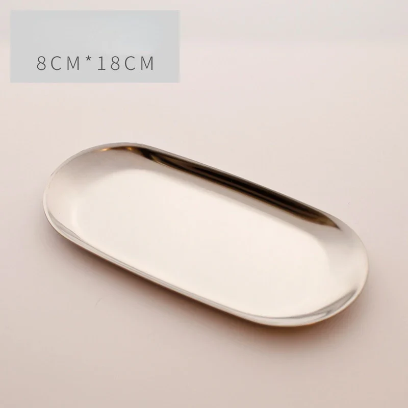 HULIANFU Nordic Oval Electroplated Metal Stainless Steel Swing Plate Creative Home Decoration Fruit Tray Tea Tray Storage Tray - Deanwangkt