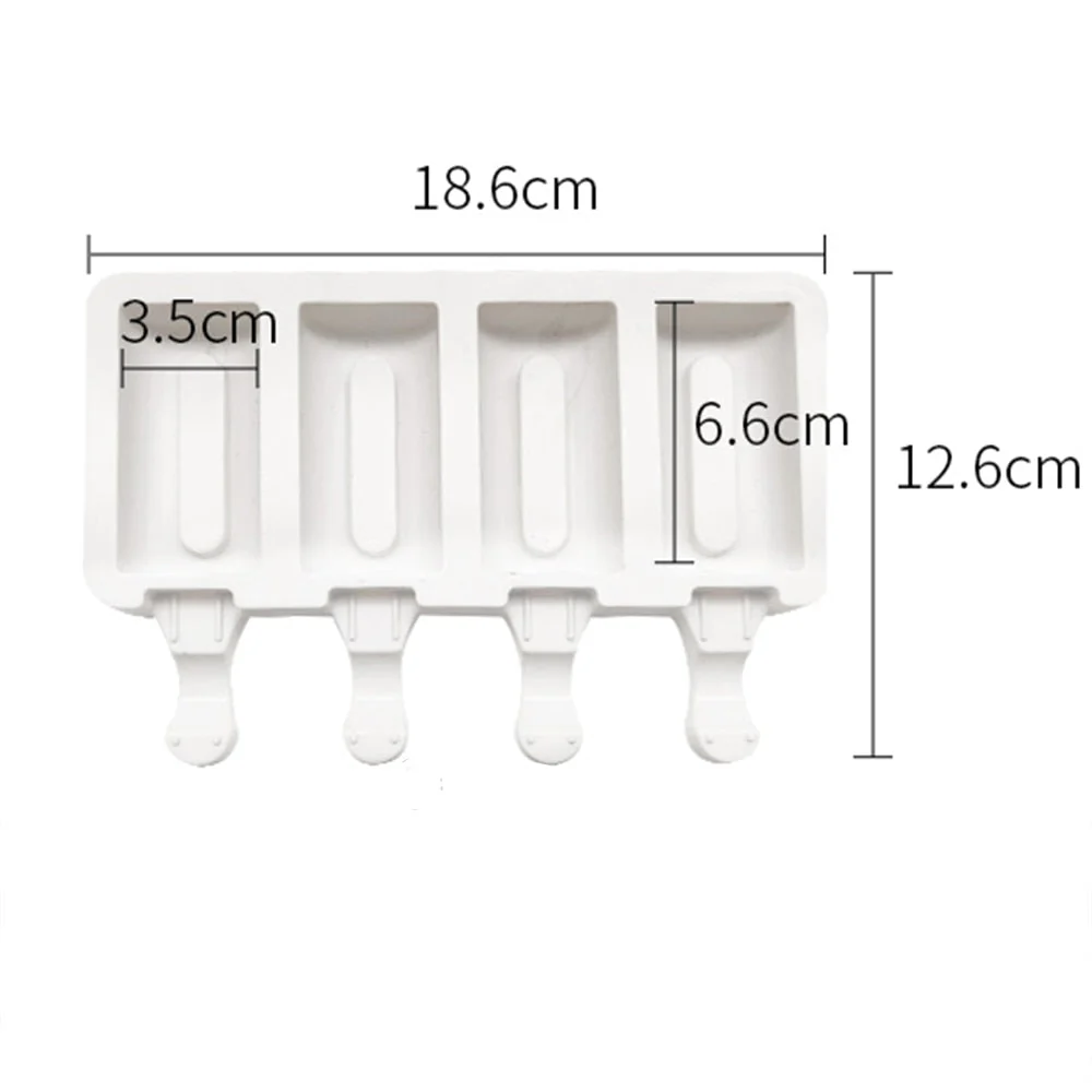 HULIANFU Silicone Ice Cream Mold  4 Holes Popsicle Cube Maker Mould Chocolate Tray Kitchen Gadgets Dining Bar Home Garden  Baking Tools - Deanwangkt